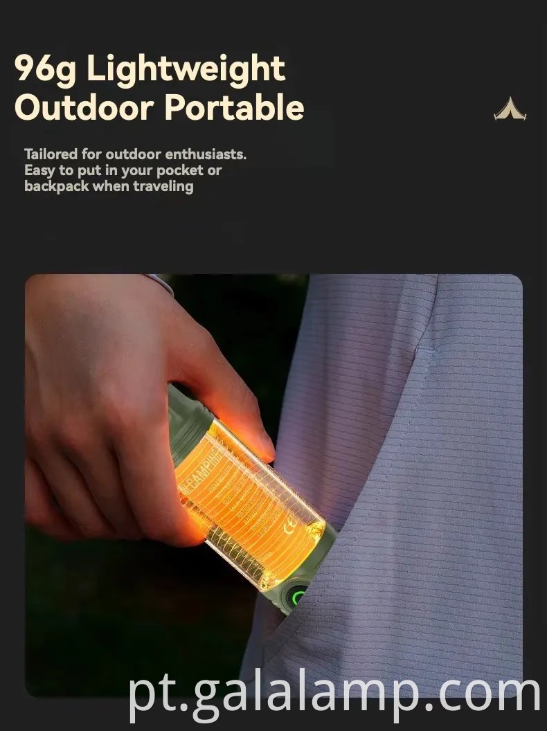 Luz de acampamento ao ar livre multi -funcional, portátil, lanterna forte, recarregável